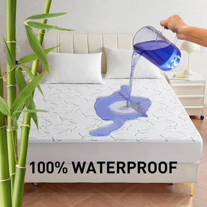 CosheMiv Cooling Bamboo Sheets Waterproof Deep Pocket