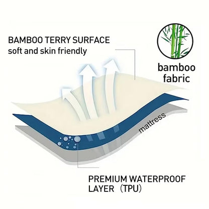 CosheMiv Cooling Bamboo Sheets Waterproof Deep Pocket
