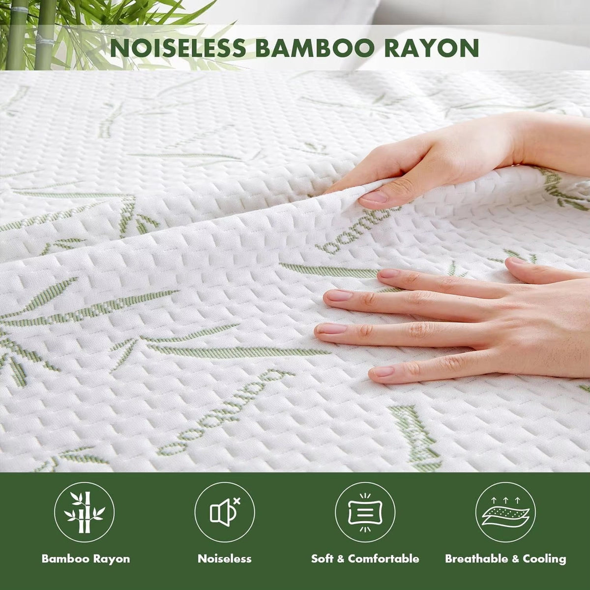 CosheMiv Cooling Bamboo Sheets Waterproof Deep Pocket