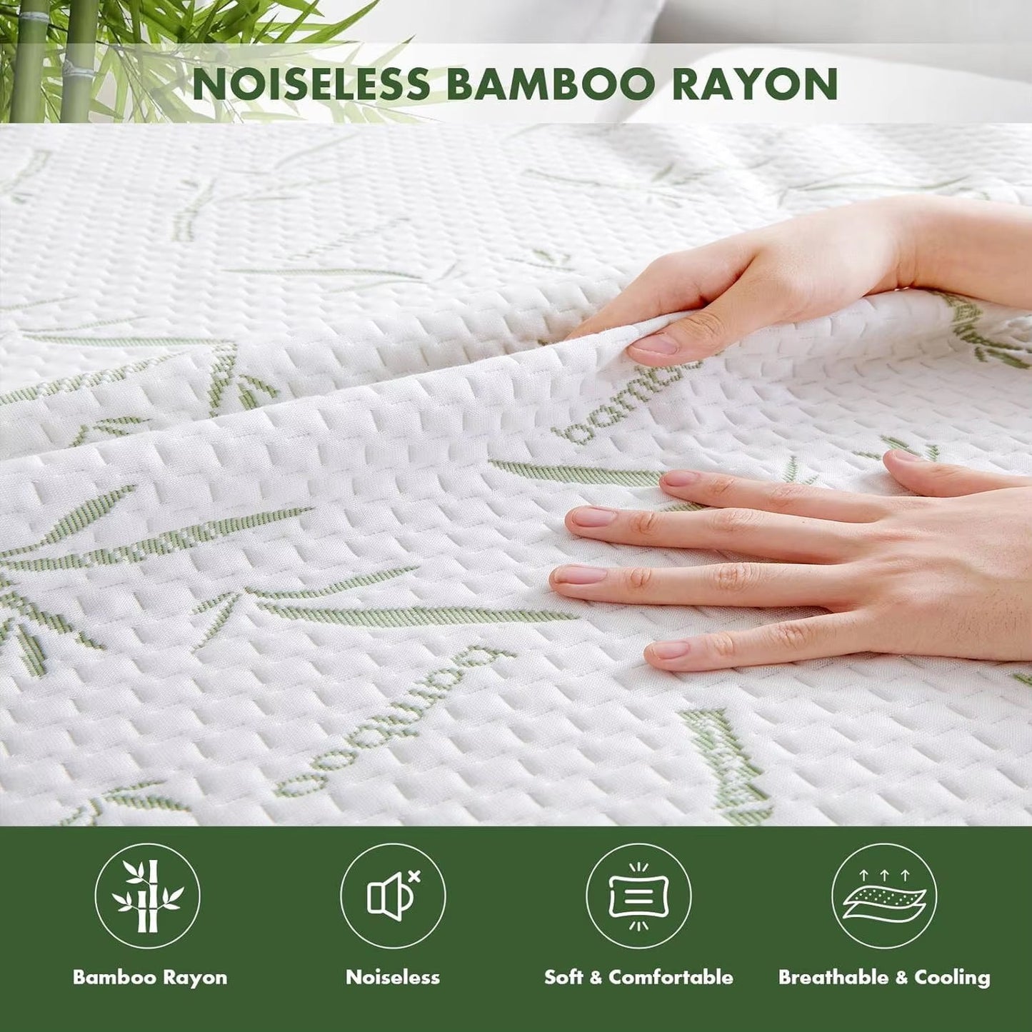 CosheMiv Cooling Bamboo Sheets Waterproof Deep Pocket