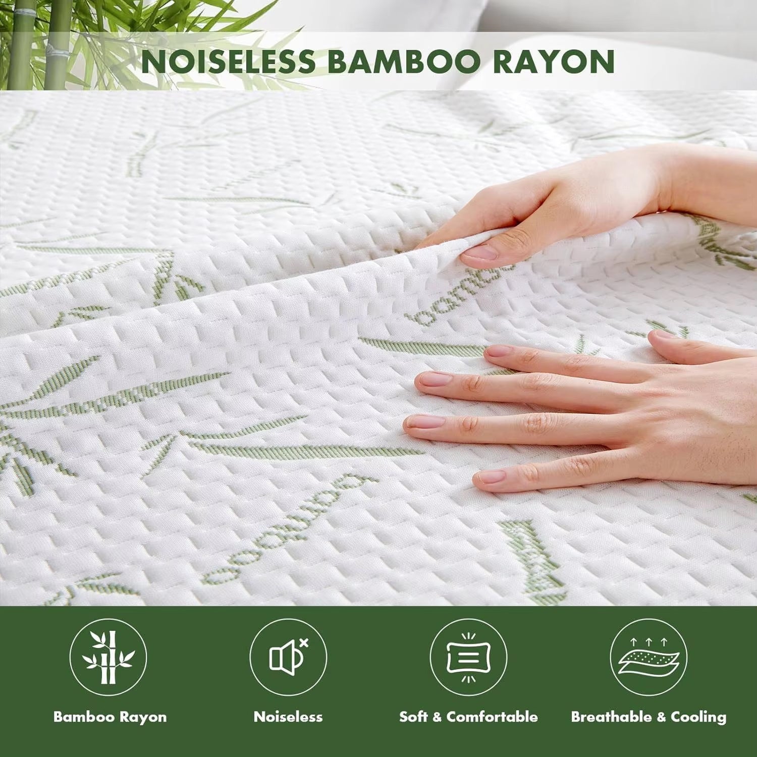 CosheMiv Cooling Bamboo Sheets Waterproof Deep Pocket