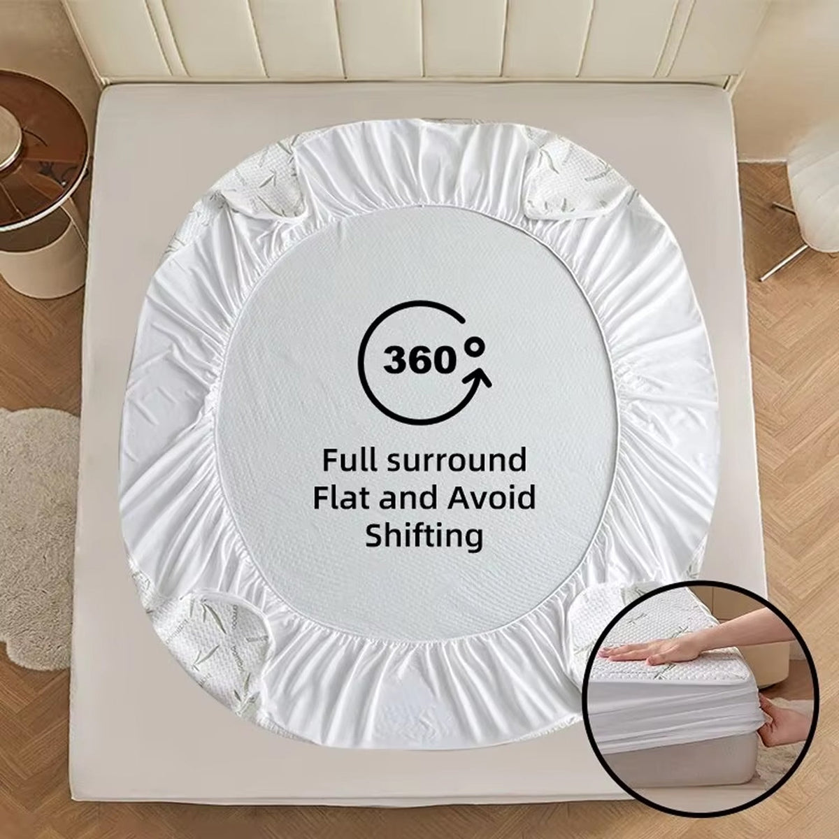 CosheMiv Cooling Bamboo Sheets Waterproof Deep Pocket
