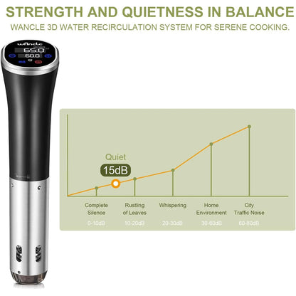 CimixCo Sous Vide Cooker – 1100W Precise Temp Control, Ultra-Quiet Brushless Motor & WiFi App