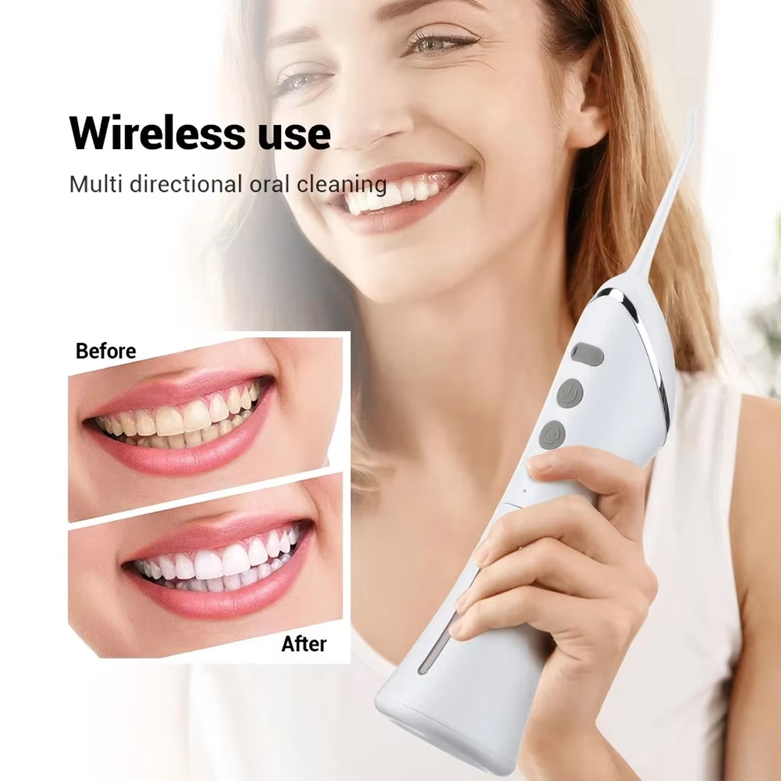 Professional Cordless Water Flosser with 30-Day Battery