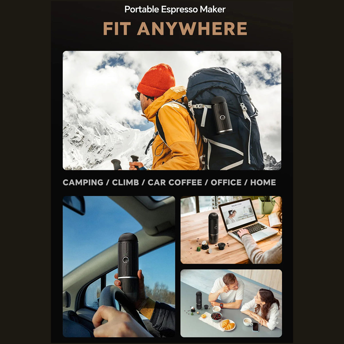 CofeMeki 19-Bar Portable Espresso Maker with Rechargeable Battery