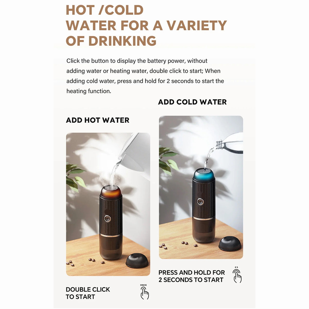 CofeMeki 19-Bar Portable Espresso Maker with Rechargeable Battery