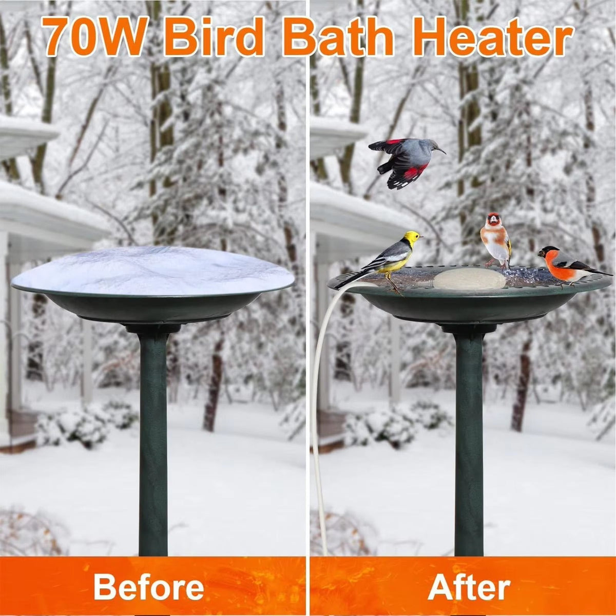 CoziPerch 70W Aluminum Bird Bath Heater for Winter