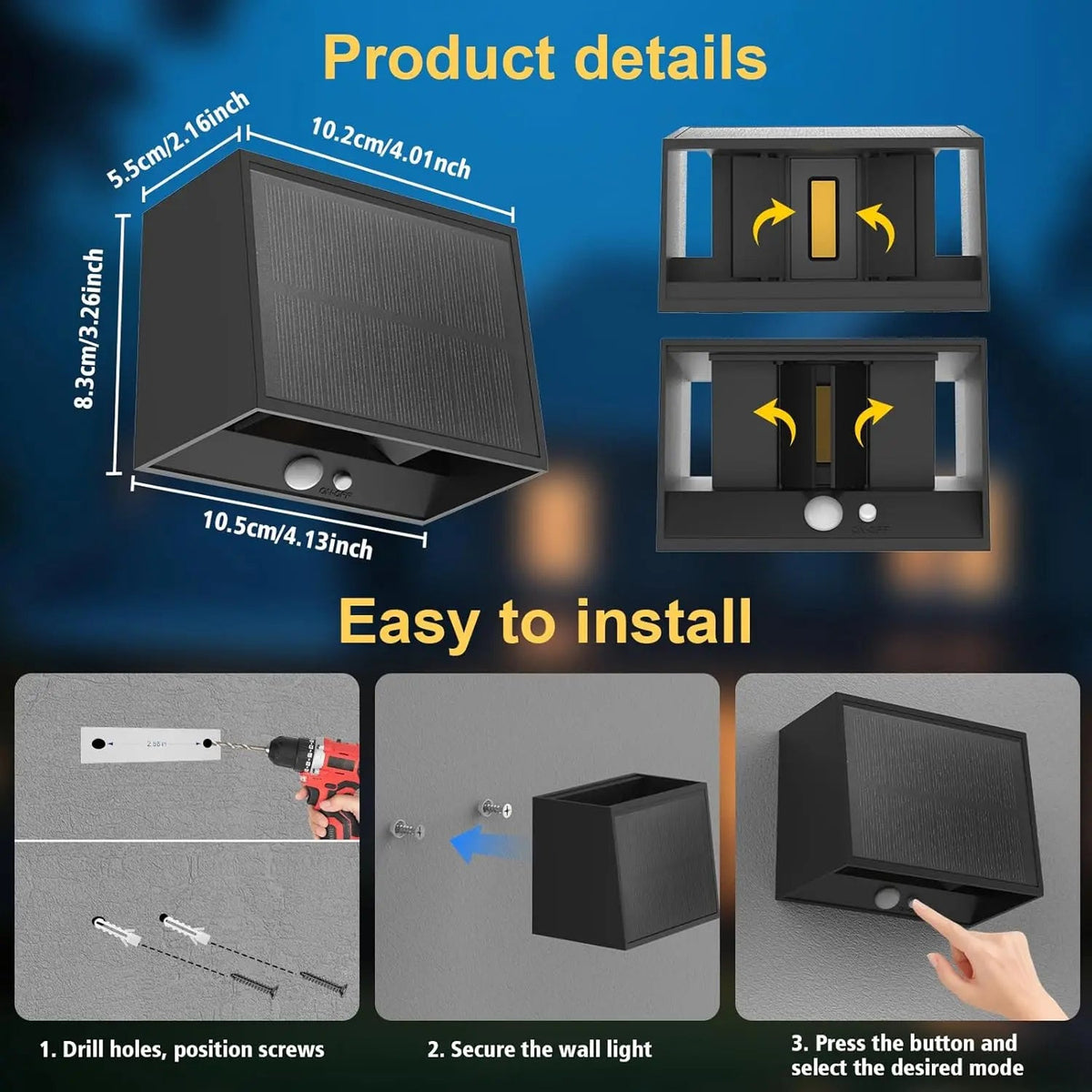 CragVise Solar Motion Security Light IP65 UK