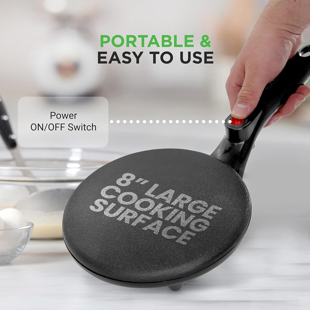 CrepiLik 8-Inch Electric Crepe Maker & Griddle Kit