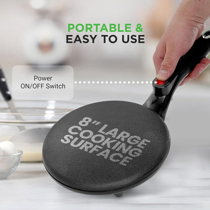 CrepiLik 8-Inch Electric Crepe Maker & Griddle Kit