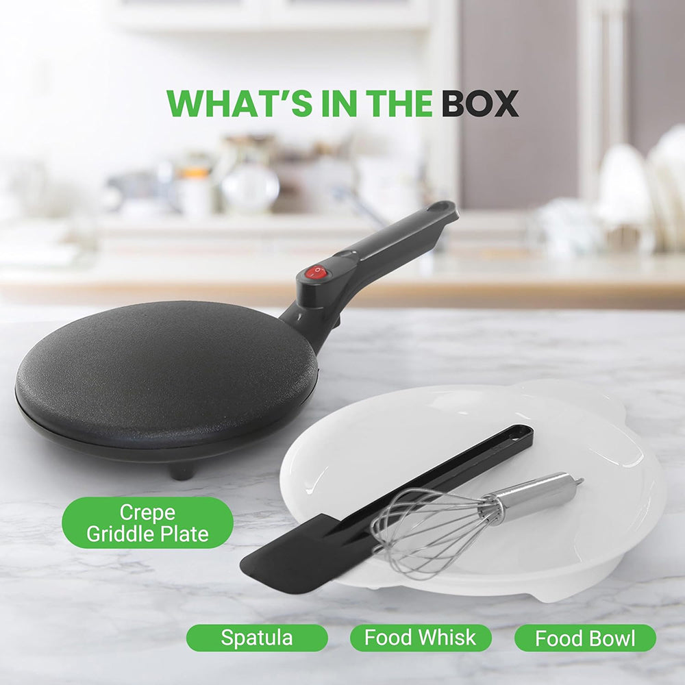 CrepiLik 8-Inch Electric Crepe Maker & Griddle Kit