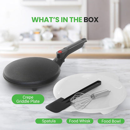 CrepiLik 8-Inch Electric Crepe Maker & Griddle Kit