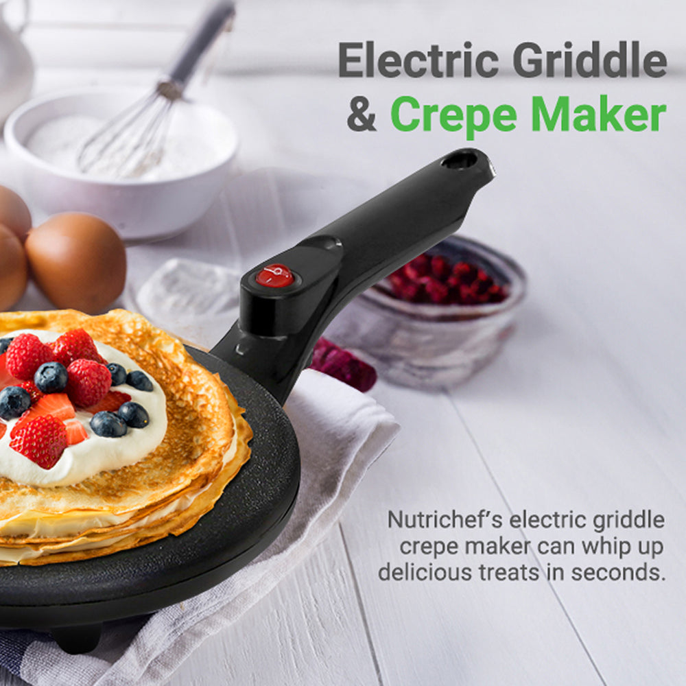 CrepiLik 8-Inch Electric Crepe Maker & Griddle Kit