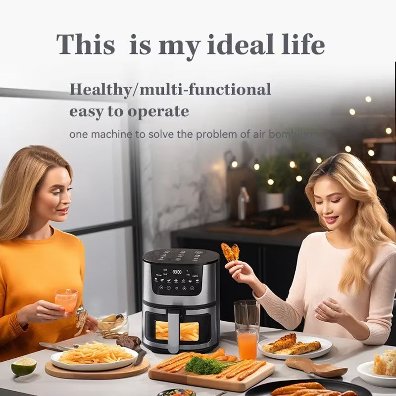 CrispDum Air Fryer 7L with Viewing Window and 2400W Rapid Heating