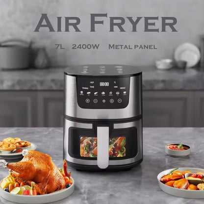 CrispDum Air Fryer 7L with Viewing Window and 2400W Rapid Heating