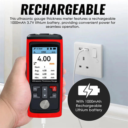 CroBezel 1.0-300mm Ultrasonic Thickness Gauge with 1500 Data Storage