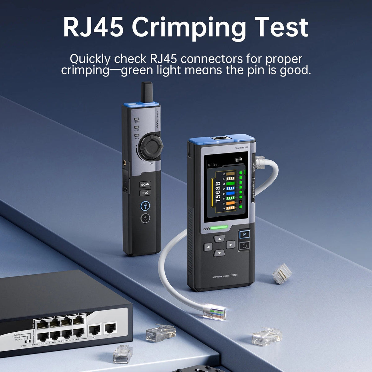 CronzTalin 10-in-1 Network Diagnostic Tool with PoE Detection
