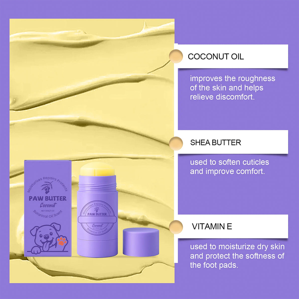 DeaEllant Protective Dog Paw Balm with Beeswax