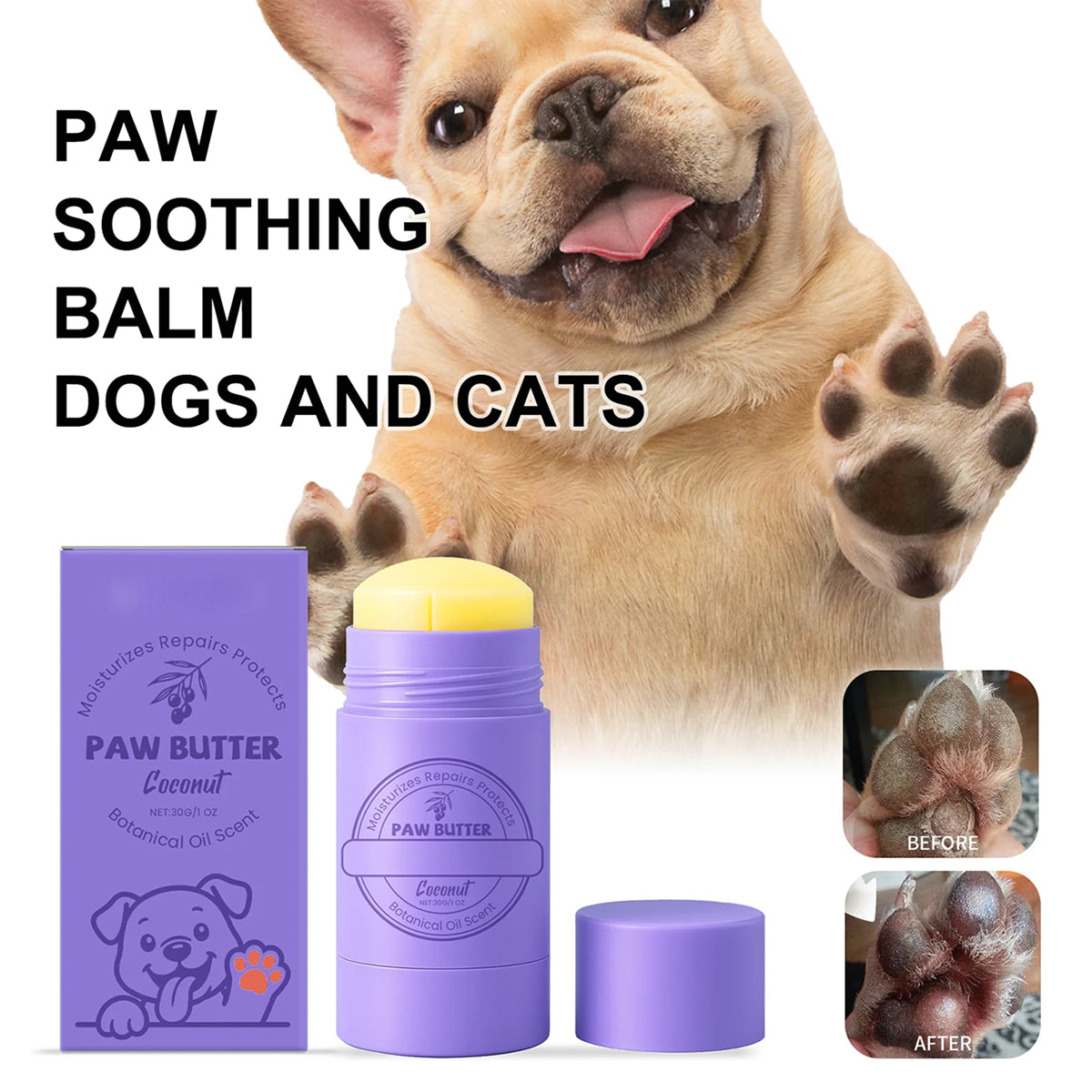 DeaEllant Protective Dog Paw Balm with Beeswax