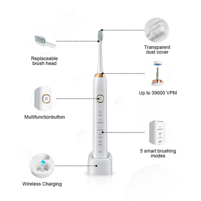 DeniClow S100 Sonic Electric Toothbrush with Wireless Charging
