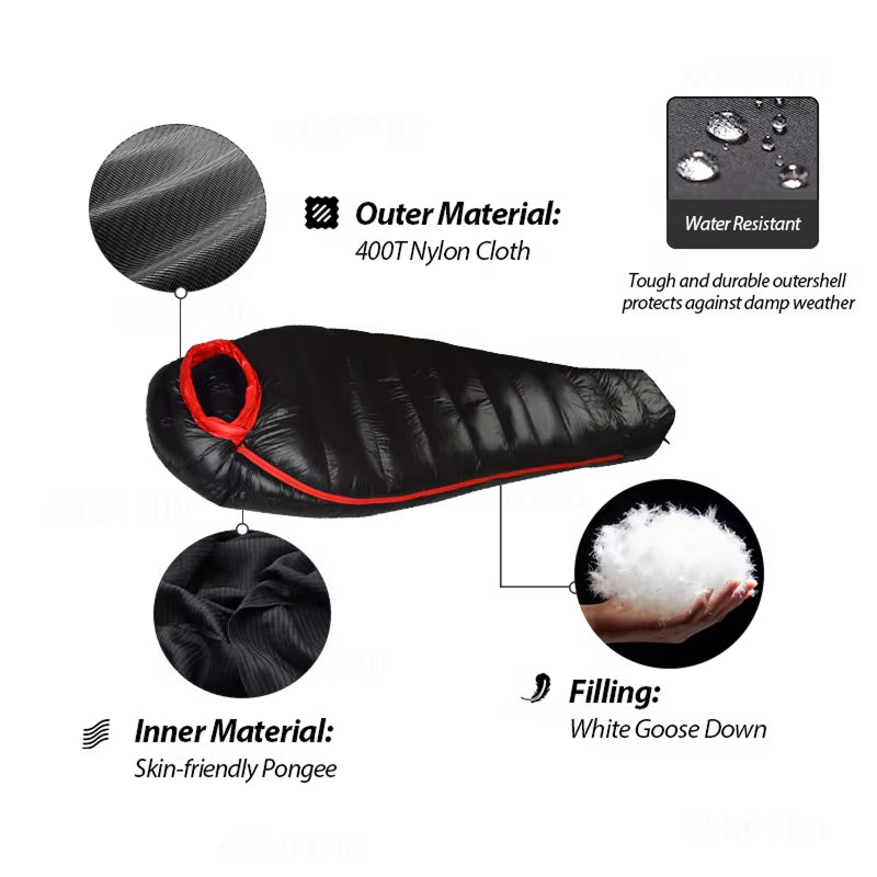 DosiLivix Down Sleeping Bag - 800+ Fill Power Goose Down - -10°C Rated