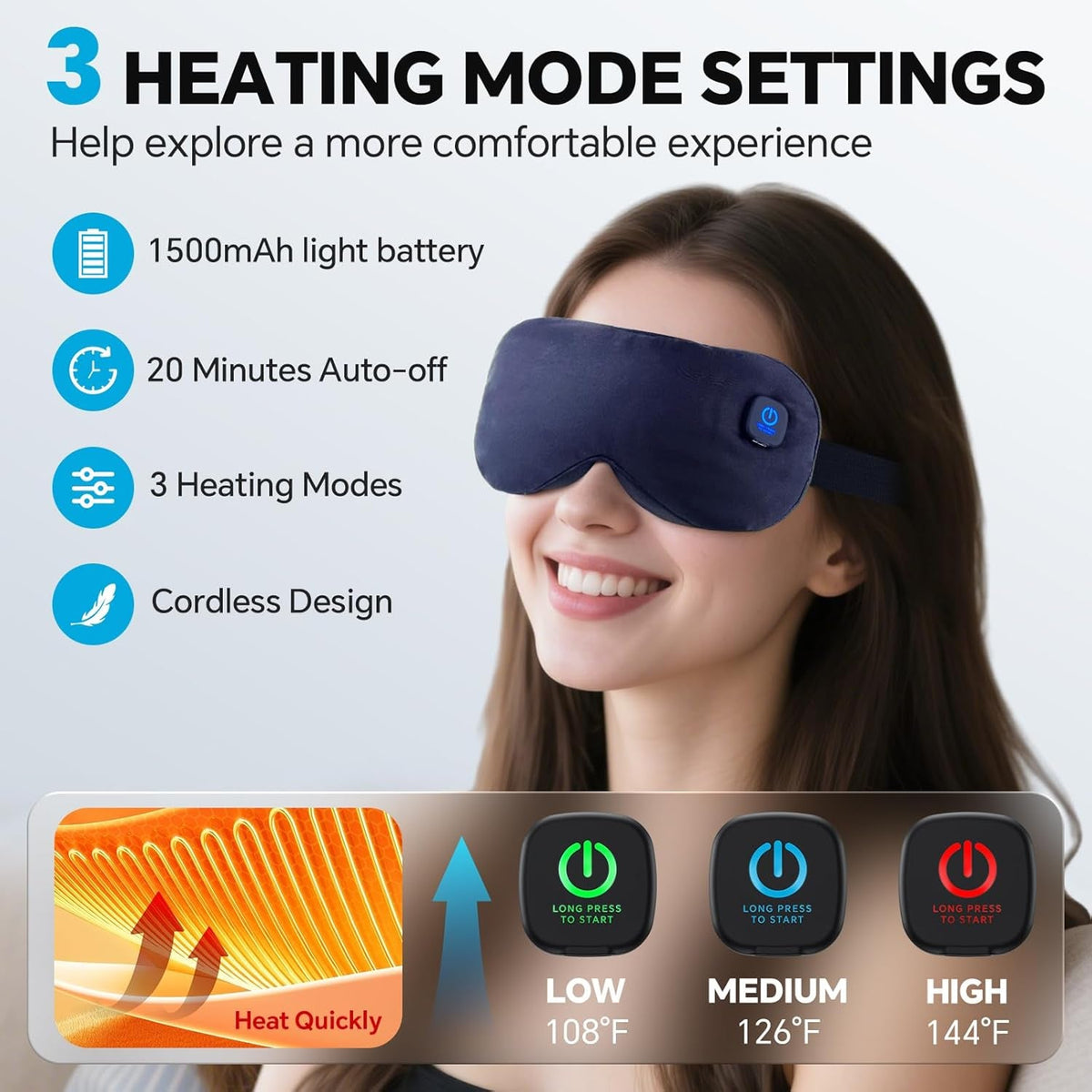 DrixHetiv Graphene Heated Eye Mask for Dry Eye Relief