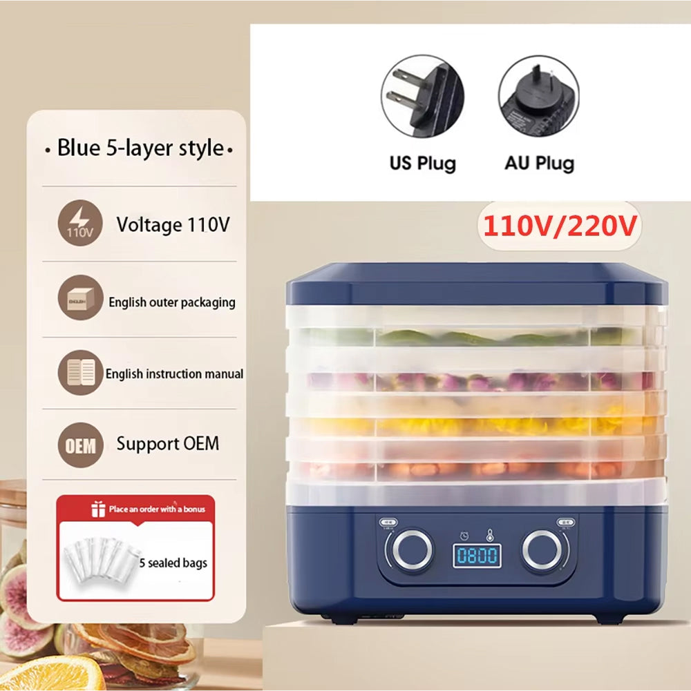 DryZenra 5-Layer Food Dehydrator with 360° Air Circulation