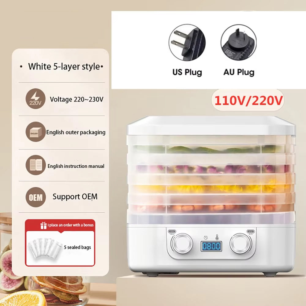 DryZenra 5-Layer Food Dehydrator with 360° Air Circulation