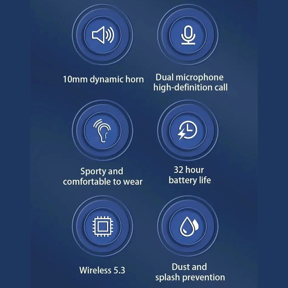 EariMixi Bluetooth 5.1 Sport Earbuds with Waterproof Hooks