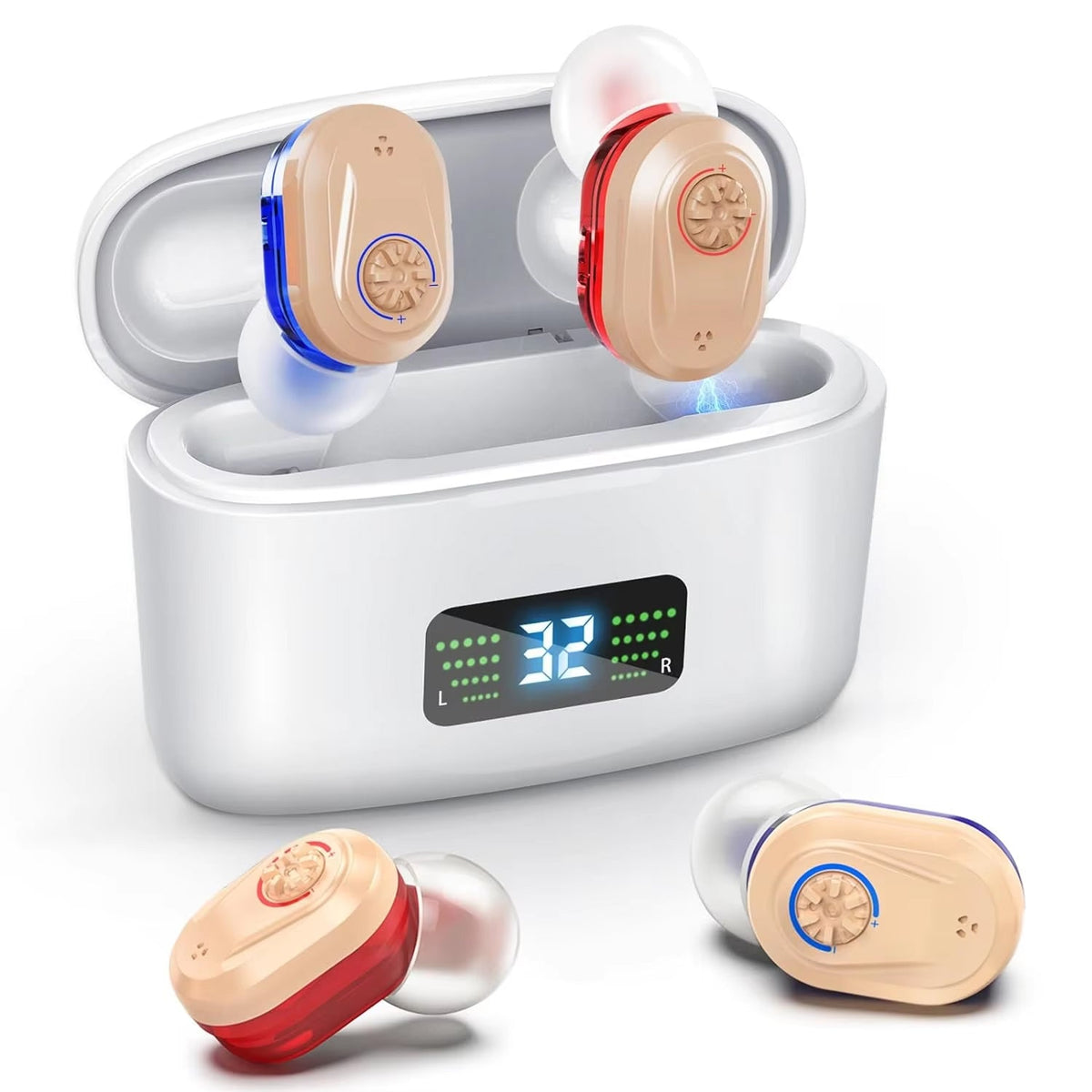WelliTrue Digital Hearing Aids for Seniors with 30dB Noise Reduction