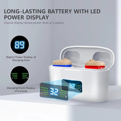WelliTrue Digital Hearing Aids for Seniors with 30dB Noise Reduction