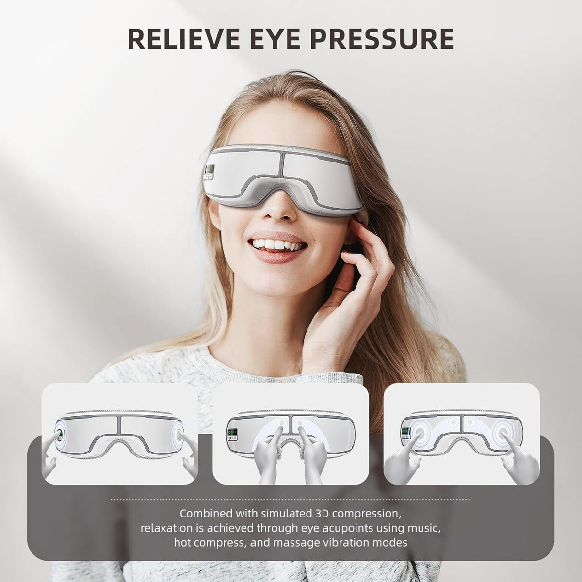 EasiLixa Eye Massager with Heat and Bluetooth