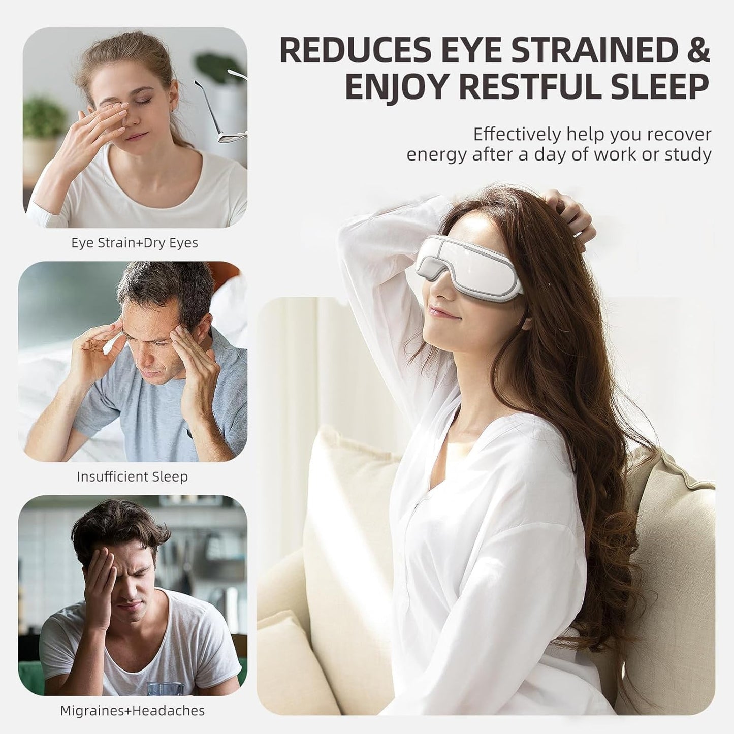 EasiLixa Eye Massager with Heat and Bluetooth