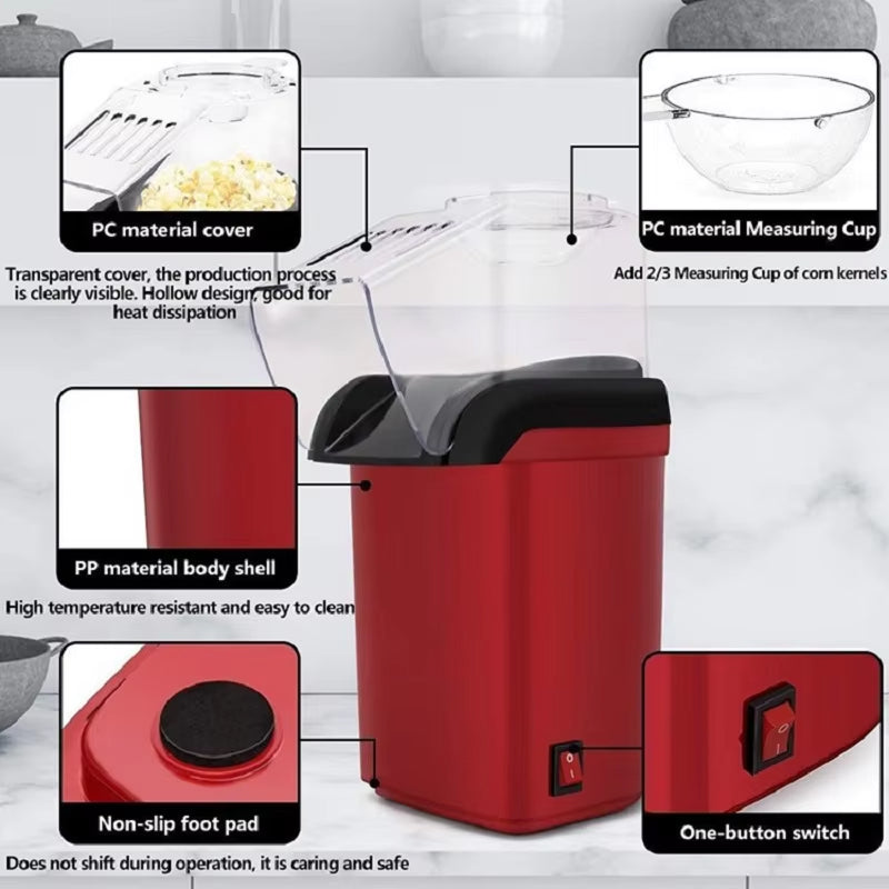 EaziCrisp Hot Air Popcorn Maker - Healthy Oil-Free Snack Popper