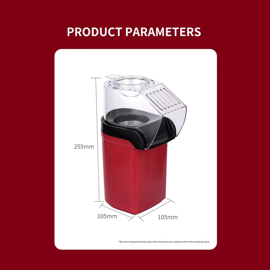 EaziCrisp Hot Air Popcorn Maker - Healthy Oil-Free Snack Popper