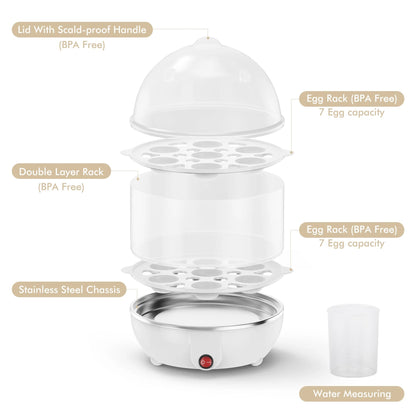 EgiMikix Double Layer 14-Egg Rapid Electric Cooker