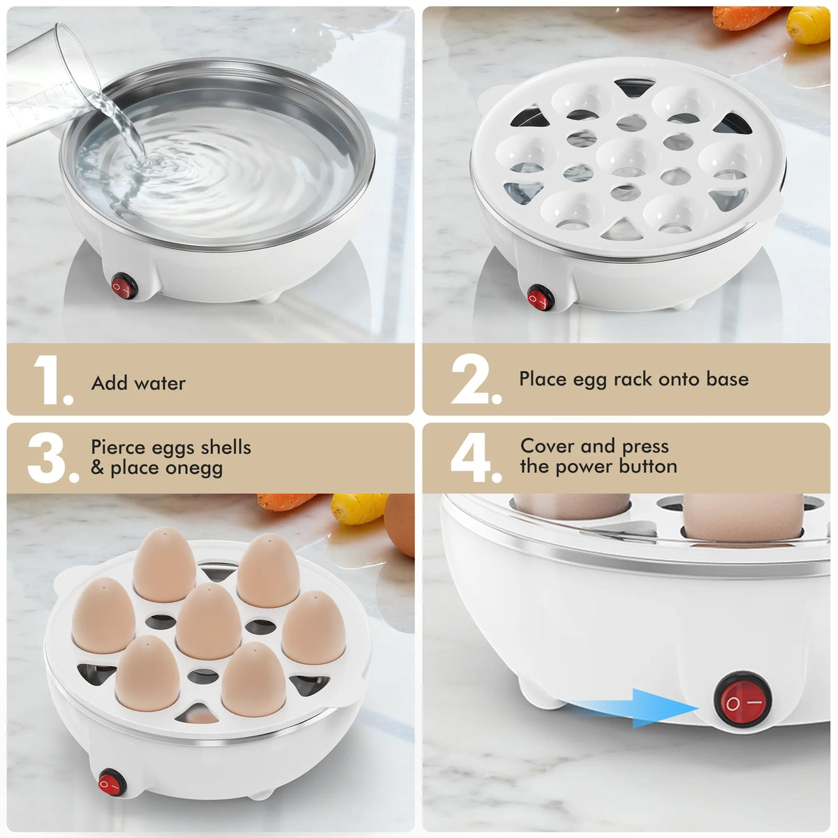 EgiMikix Double Layer 14-Egg Rapid Electric Cooker