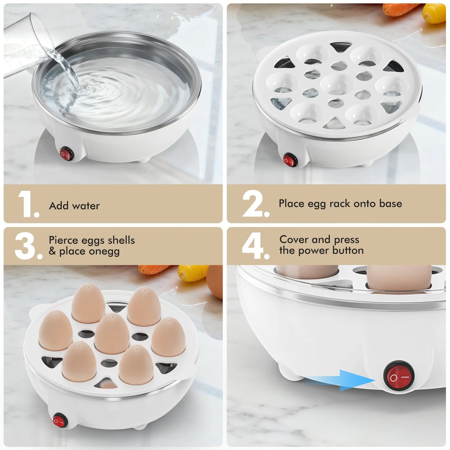 EgiMikix Double Layer 14-Egg Rapid Electric Cooker