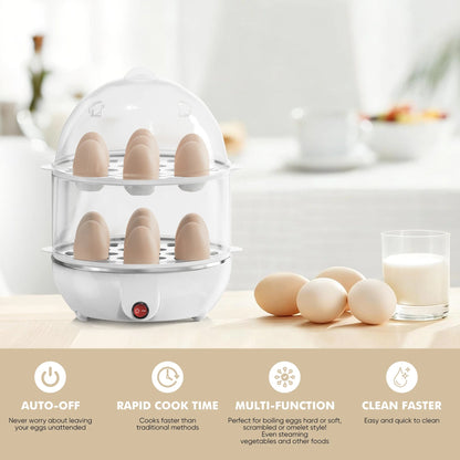 EgiMikix Double Layer 14-Egg Rapid Electric Cooker