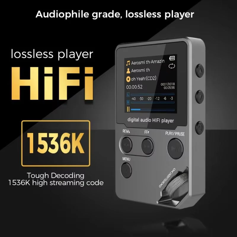 EjoyMuzi Portable Hi-Fi MP3 Player with 50-Hour Battery