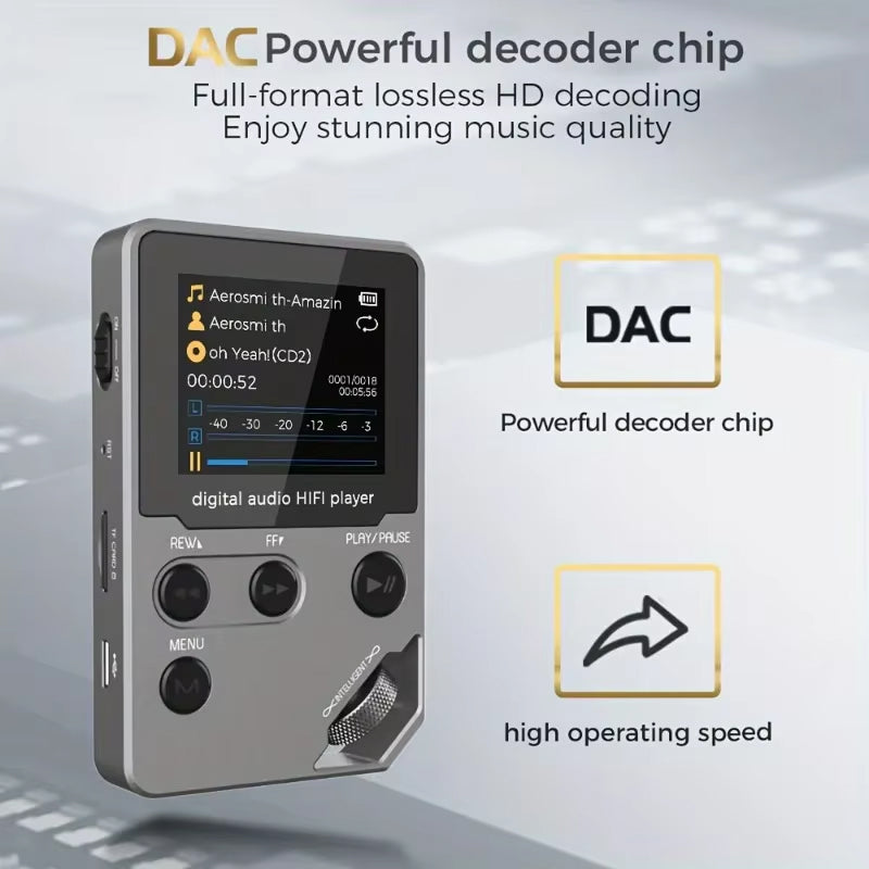 EjoyMuzi Portable Hi-Fi MP3 Player with 50-Hour Battery