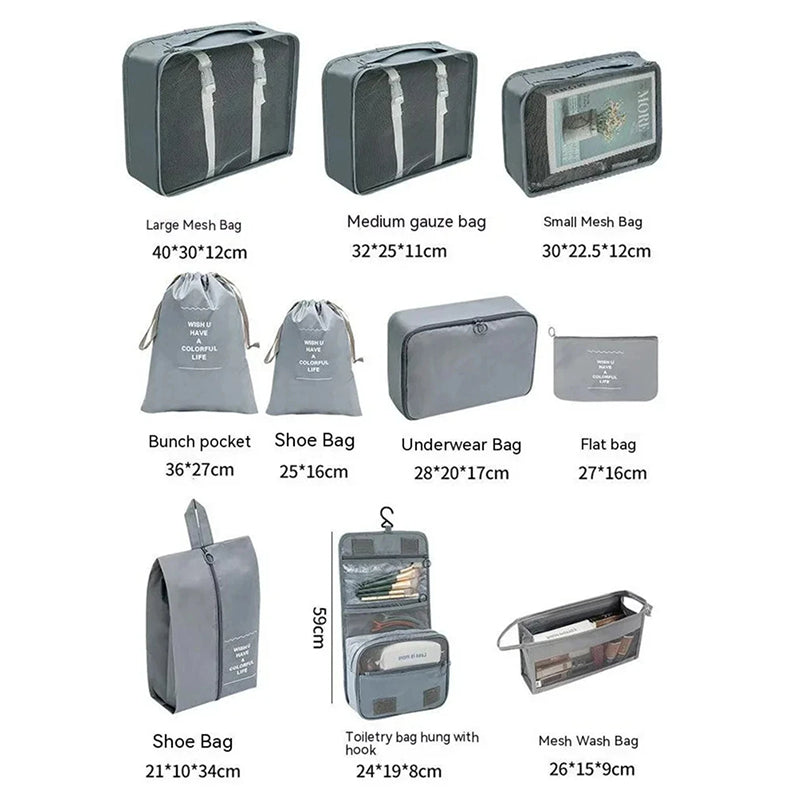 ElyVoile 7-Piece Travel Packing Cubes & Hanging Wash Bag