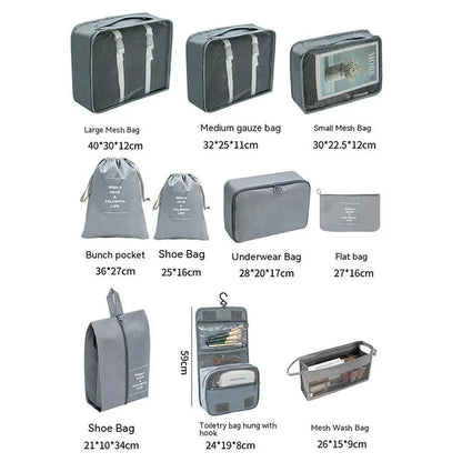 ElyVoile 7-Piece Travel Packing Cubes & Hanging Wash Bag
