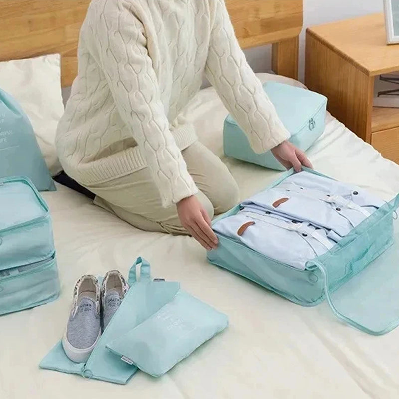 ElyVoile 7-Piece Travel Packing Cubes & Hanging Wash Bag