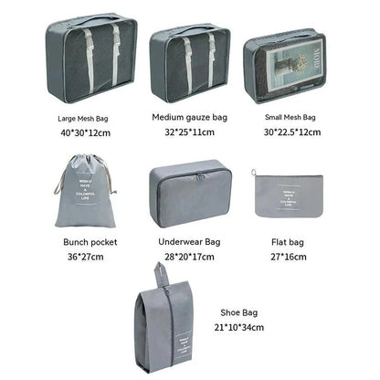 ElyVoile 7-Piece Travel Packing Cubes & Hanging Wash Bag