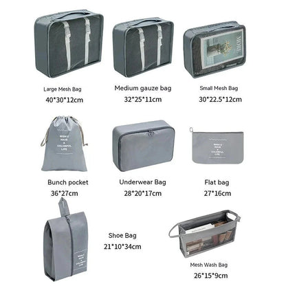 ElyVoile 7-Piece Travel Packing Cubes & Hanging Wash Bag
