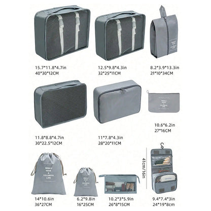 ElyVoile 7-Piece Travel Packing Cubes & Hanging Wash Bag