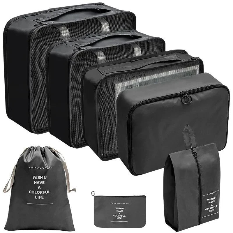 ElyVoile 7-Piece Travel Packing Cubes & Hanging Wash Bag