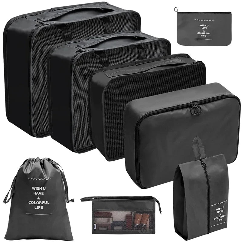 ElyVoile 7-Piece Travel Packing Cubes & Hanging Wash Bag