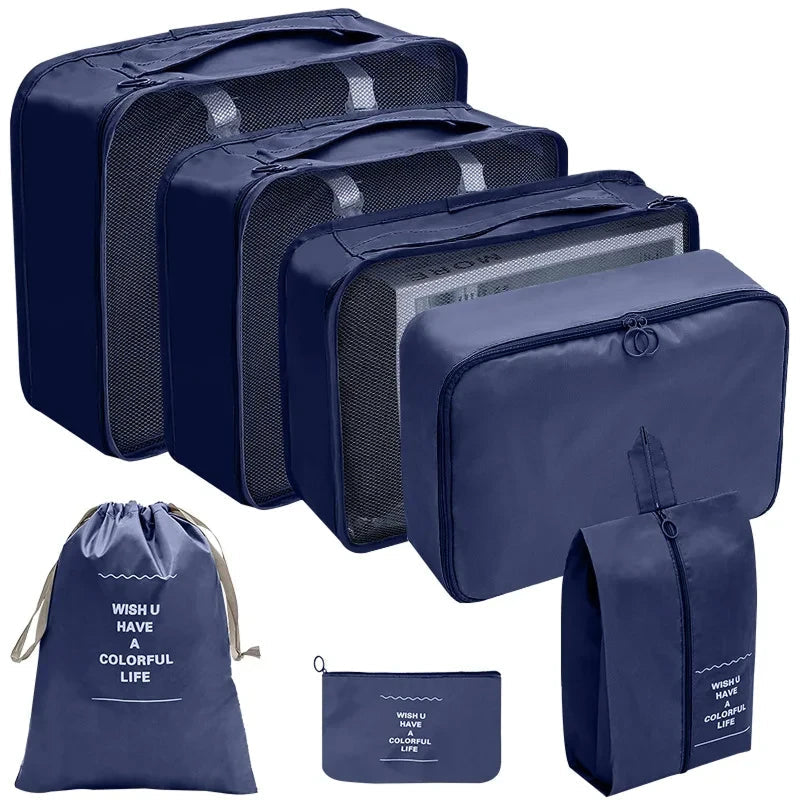 ElyVoile 7-Piece Travel Packing Cubes & Hanging Wash Bag